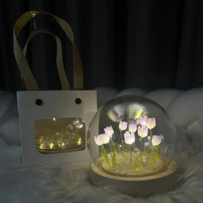 Glass Dome Tulip Lamp