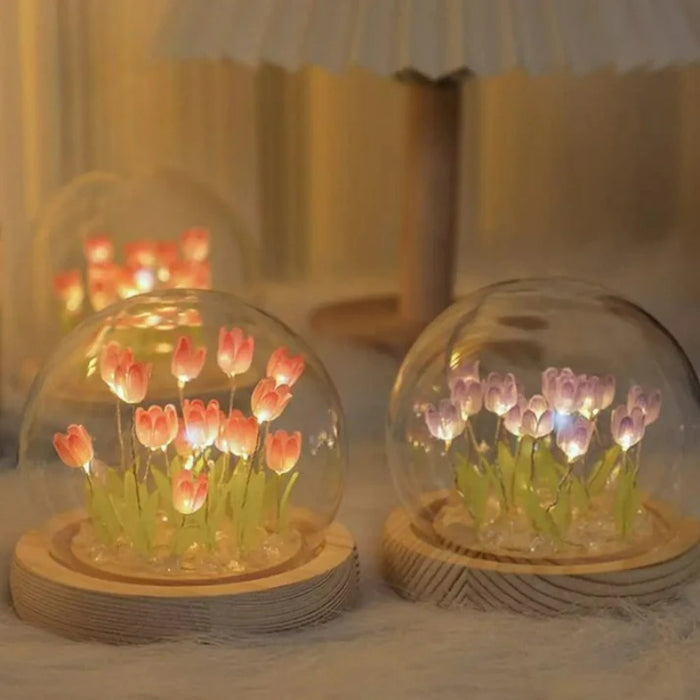 Glass Dome Tulip Lamp