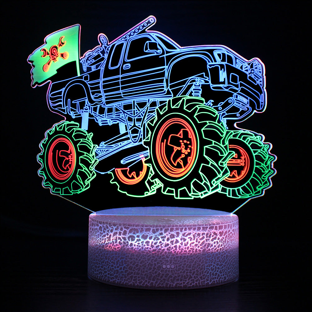 Pirate Monster Truck 3D Optical Illusion Lamp — 3D Optical Lamp