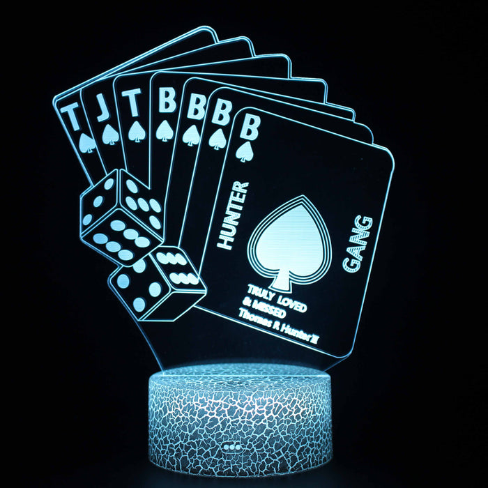 Playing Cards 3D Optical Illusion Lamp