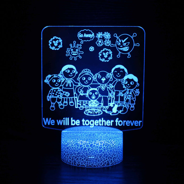 We Will Be Together Forever 3D Optical Illusion Lamp