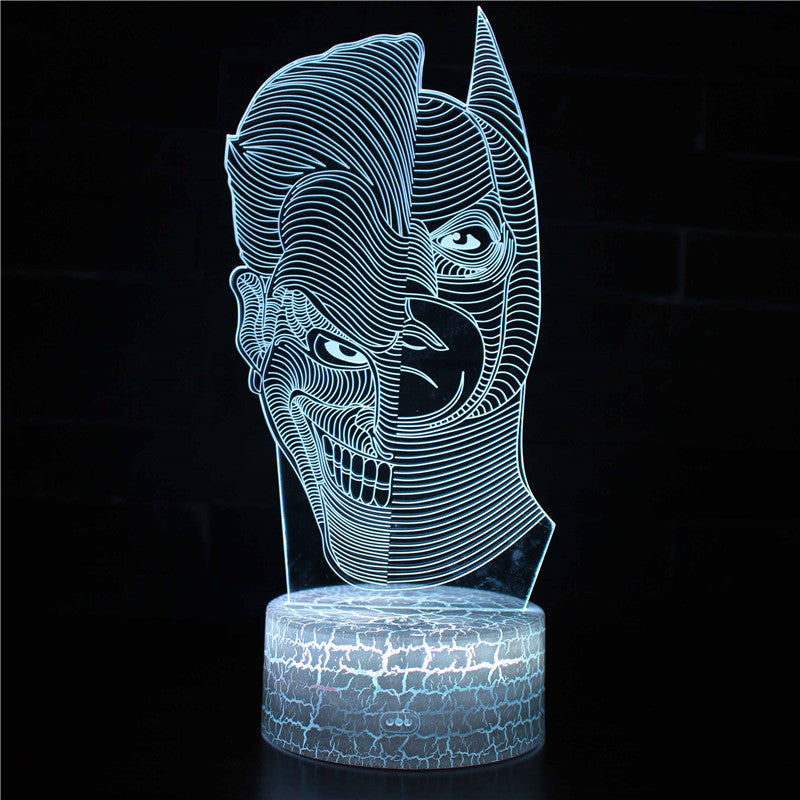 The Joker & Batman Split Face 3D Optical Illusion Lamp — 3D Optical Lamp