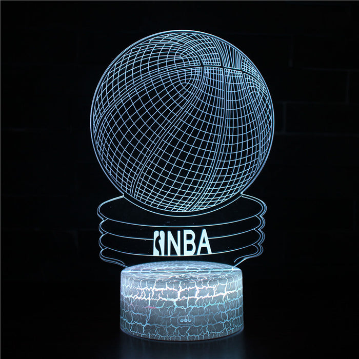 Basketball NBA 3D Optical Illusion Lamp