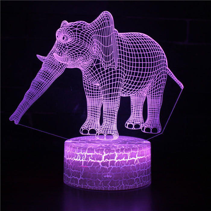 Cartoon Elephant 3D Optical Illusion Lamp