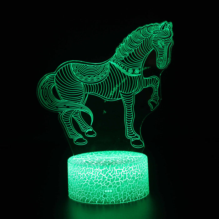 Circus Horse 3D Optical Illusion Lamp