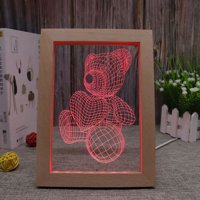 Bear RGB 3D Optical Illusion Lamp