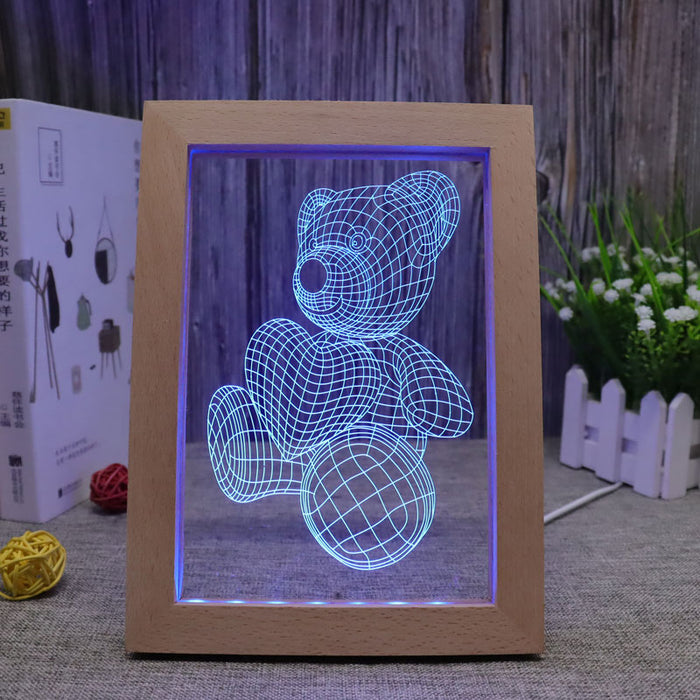 Bear RGB 3D Optical Illusion Lamp