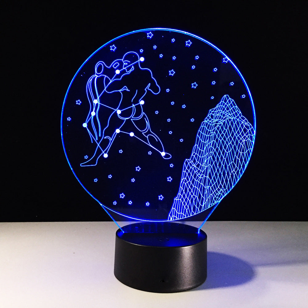 Aquarius Horoscope 3D Optical Illusion Lamp — 3D Optical Lamp