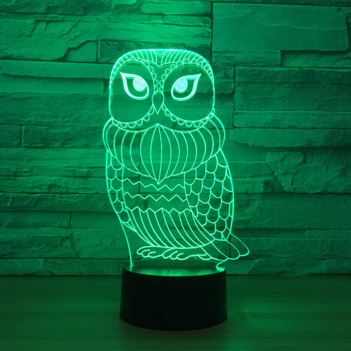 Adorable Owl 3D Optical Illusion Lamp - 3D Optical Lamp