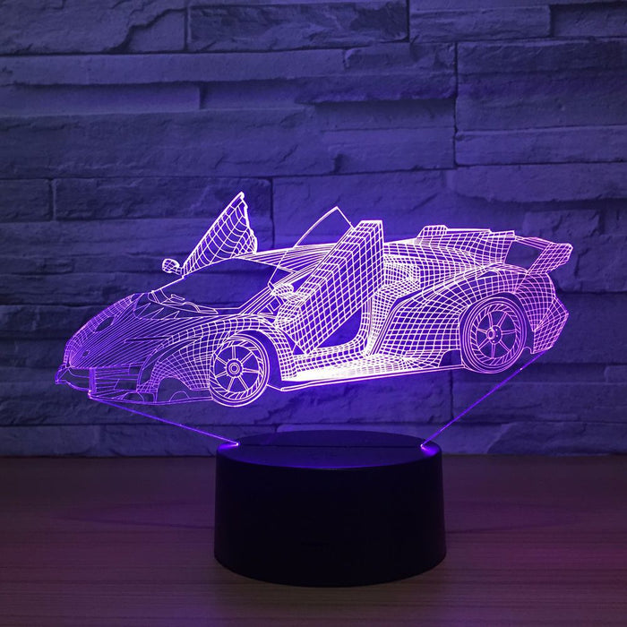 Roadster 3D Optical Illusion Lamp - 3D Optical Lamp